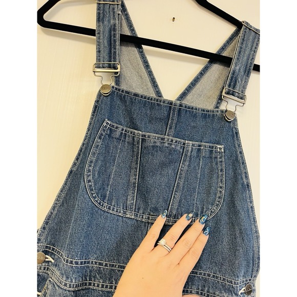 LL Bean Vintage Overalls Women Denim Bib Cotton Cottage Farm Chore Dungaree - Picture 3 of 8